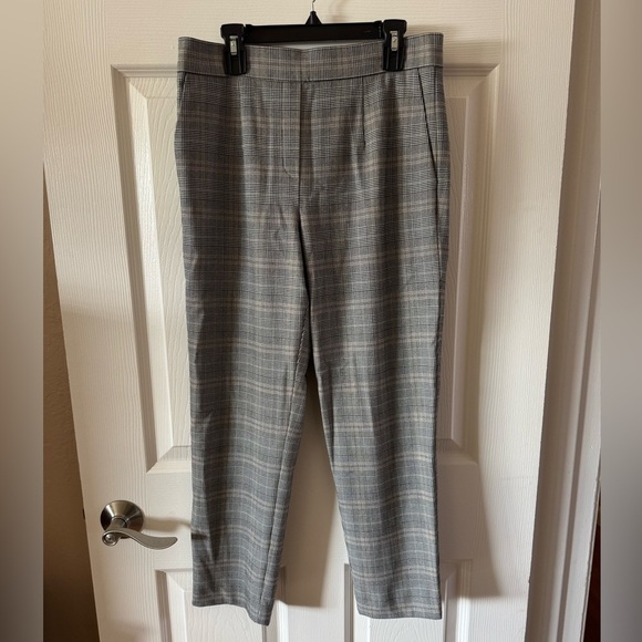Babaton Pants - Babaton Cohen Pant Women 6 Grey Plaid Ankle Tapered Trouser High Rise Aritzia